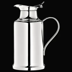 Grand thermos en métal argenté