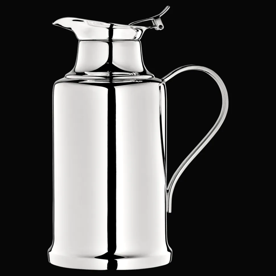 Grand thermos en métal argenté