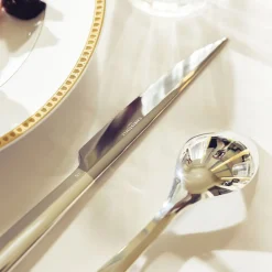 Grande cuillère universelle en métal argenté