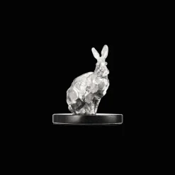 Lapin Assis en Argent massif - Haute Orfèvrerie