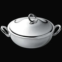 Légumier avec couvercle en métal argenté