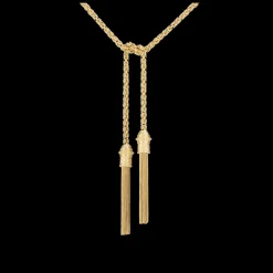 Long sautoir à nouer - Ceinture en argent massif Doré 18 carats