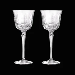 Lot de 2 verres à vin blanc en cristal