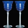 Lot de 2 verres à vin blanc en cristal - Bleu