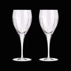 Lot de 2 verres à vin blanc en cristal