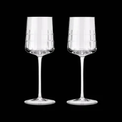 Lot de 2 Verres à vin blanc en cristal