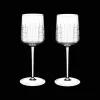 Lot de 2 verres à vin rouge en cristal
