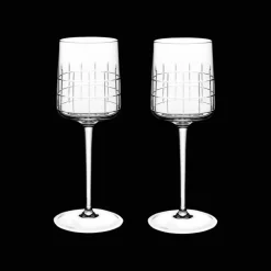 Lot de 2 verres à vin rouge en cristal