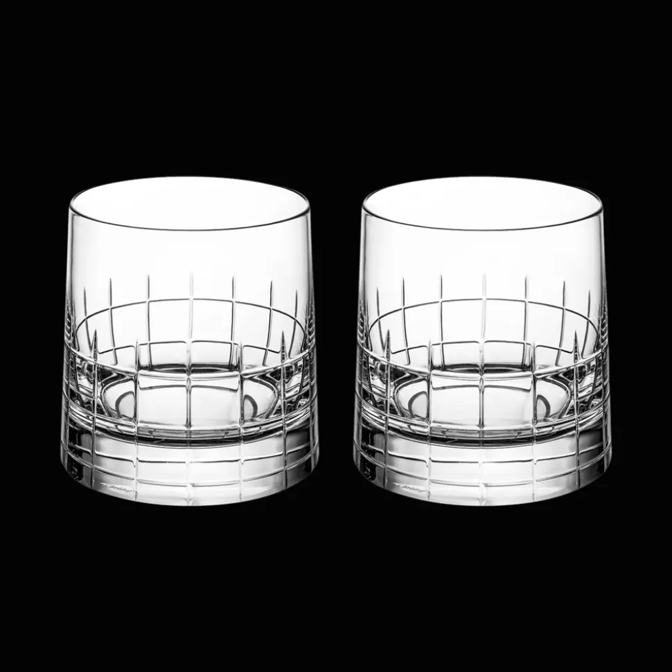 Lot de 2 verres à whisky double en cristal