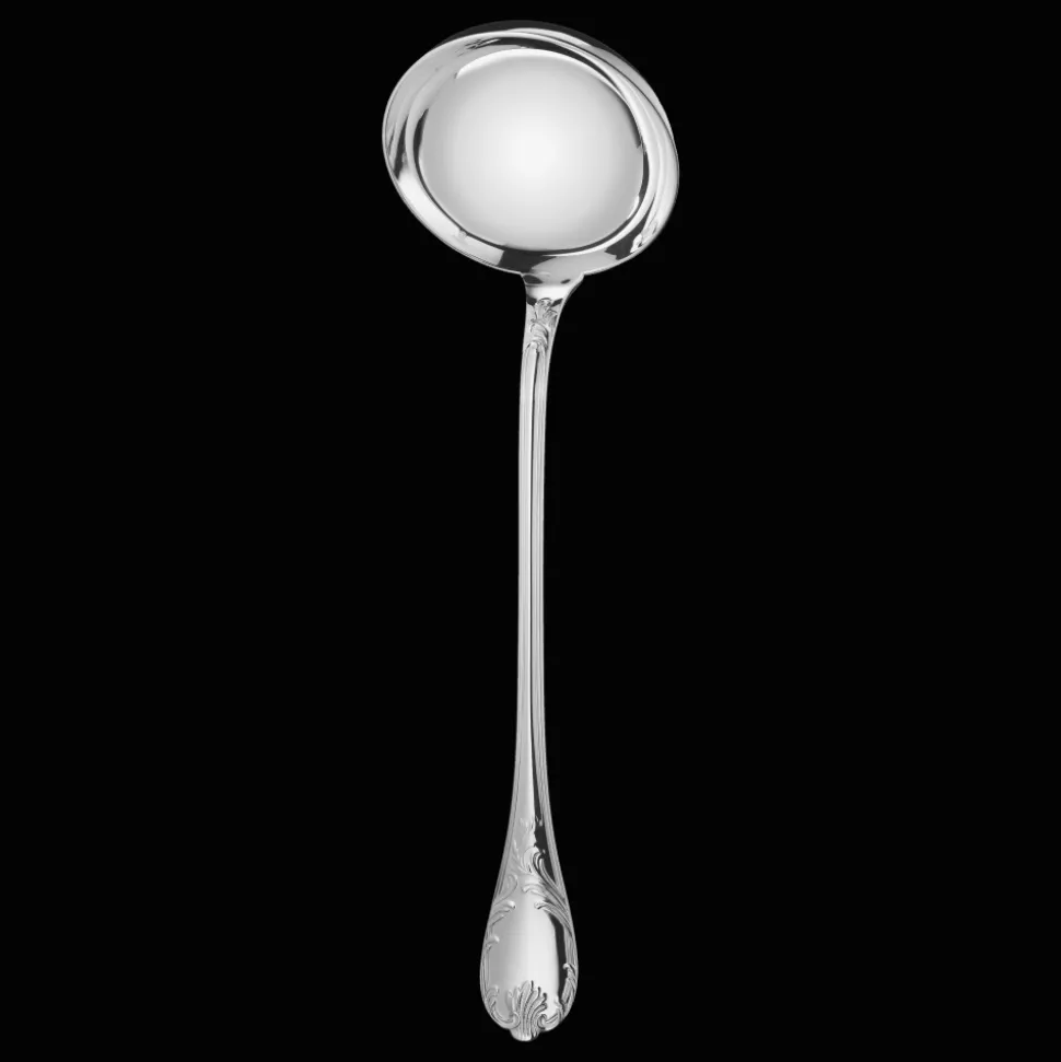 Louche à potage en métal argenté