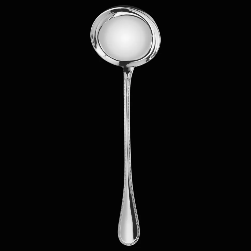 Louche à potage en métal argenté