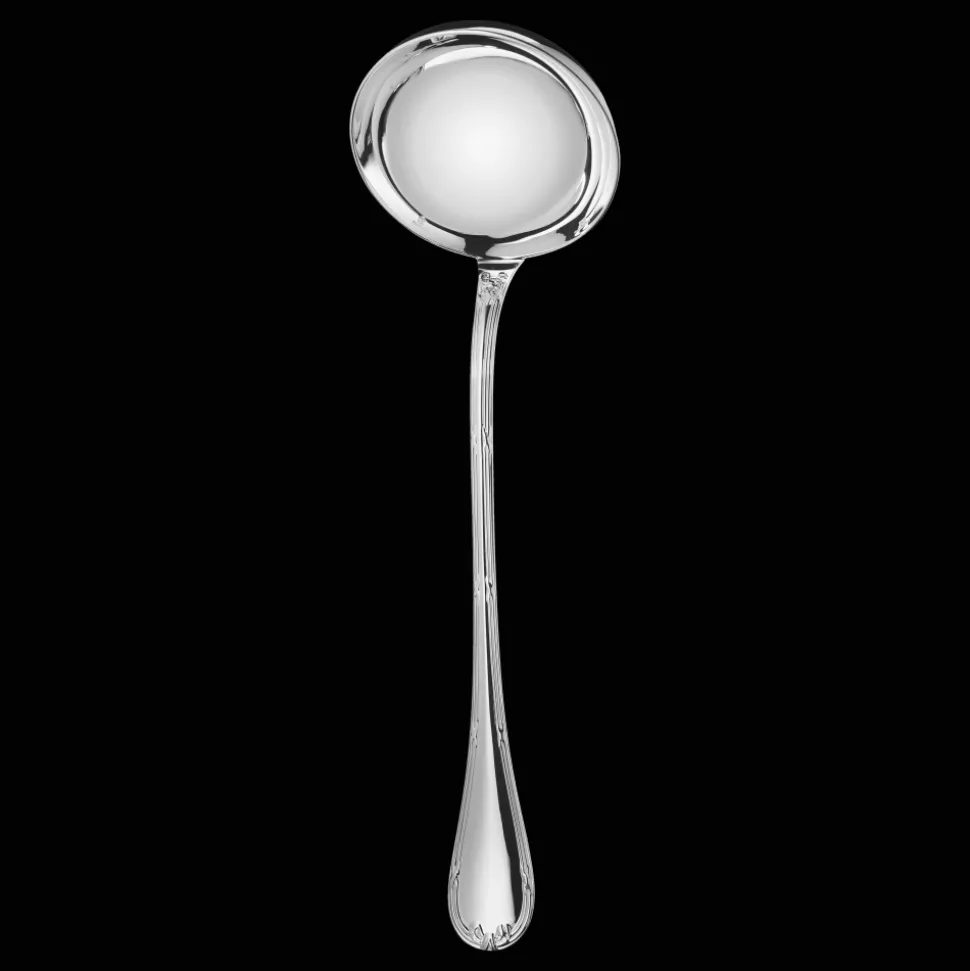 Louche à potage en métal argenté