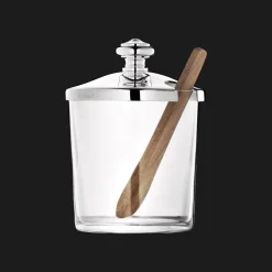 Moutardier - Confiturier en métal argenté