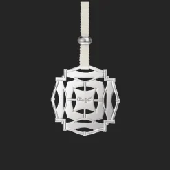 Ornement de fête en métal argenté