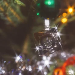 Ornement de fête en métal argenté