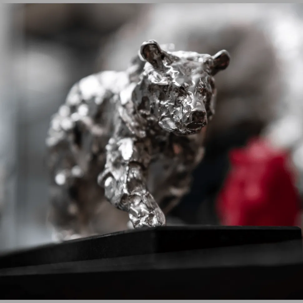 Ours petit modèle en Argent massif - Haute Orfèvrerie