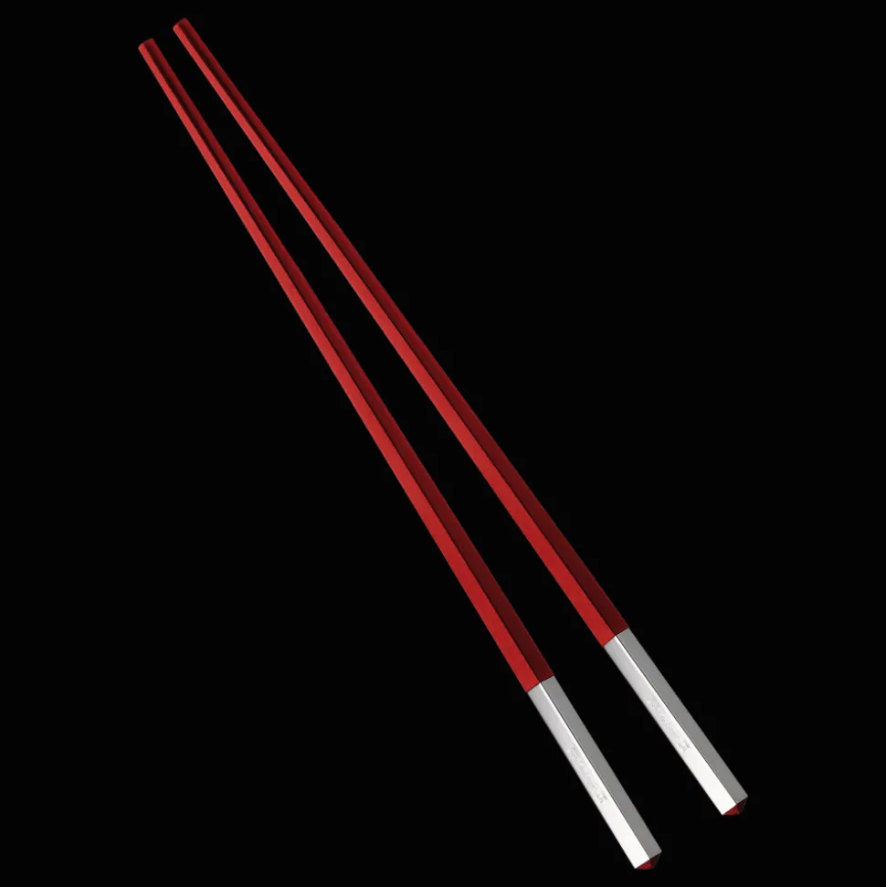 Paire de baguettes chinoises rouges