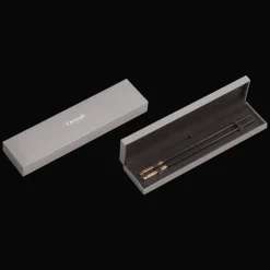 Paire de baguettes japonaises en ébène - finition or rose