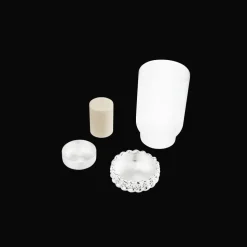 Photophore en métal argenté et verre borosilicate