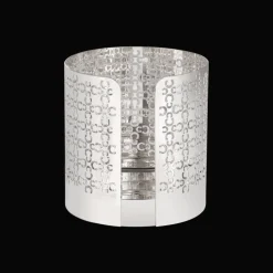 Photophore en métal argenté - petit modèle