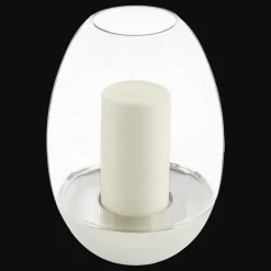 Photophore grand modèle en acier et cristal