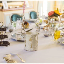 Photophore Grand Modèle en métal argenté