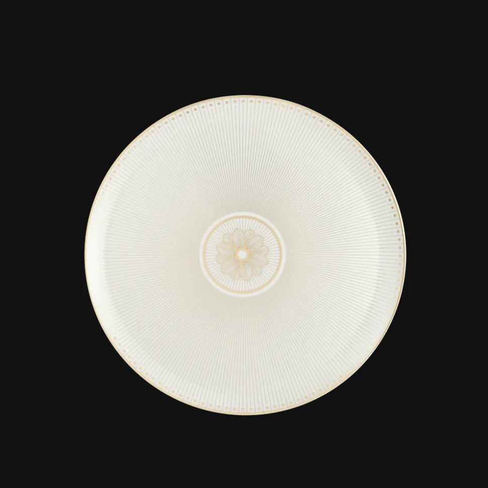 Plat à tarte en porcelaine finition Or