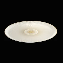 Plat à tarte en porcelaine finition Or