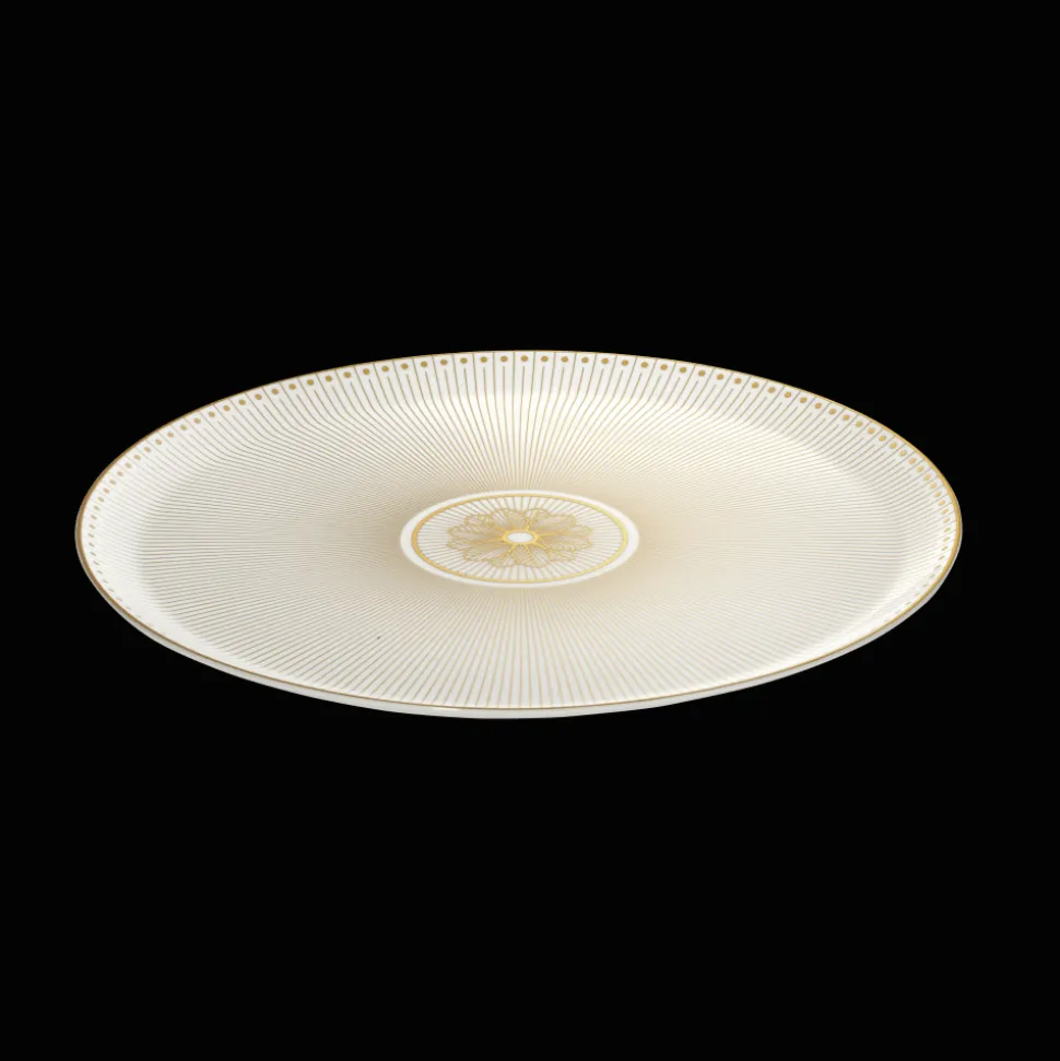 Plat à tarte en porcelaine finition Or