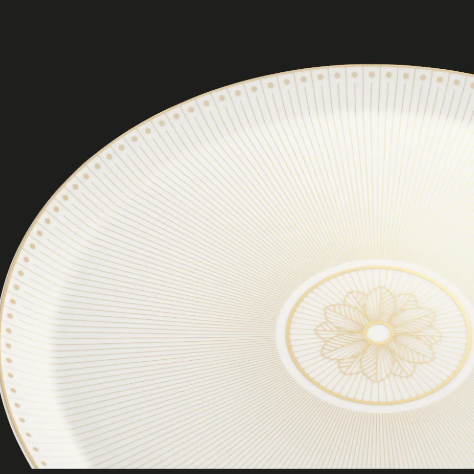 Plat à tarte en porcelaine finition Or