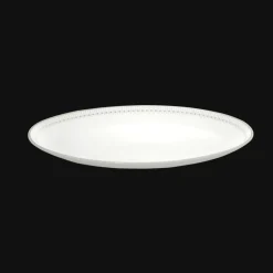 Plat ovale 28 cm en porcelaine finition Platine