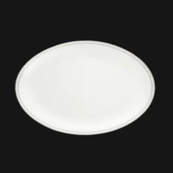 Plat ovale 38 cm en porcelaine finition Platine