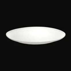 Plat ovale 38 cm en porcelaine finition Platine
