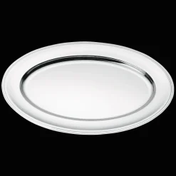Plat ovale en métal argenté