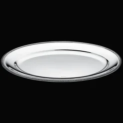 Plat ovale en métal argenté