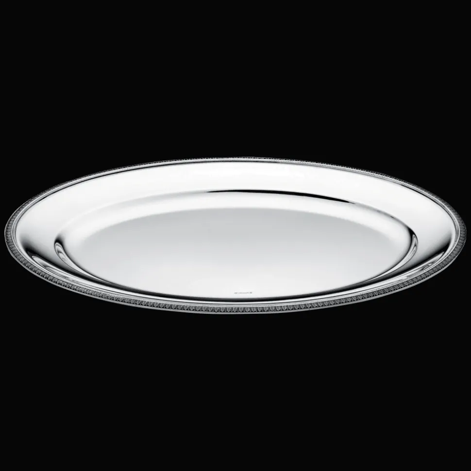 Plat ovale en métal argenté