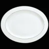 Plat ovale en porcelaine finition platine