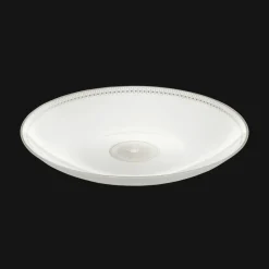 Plat rond creux en porcelaine finition Platine