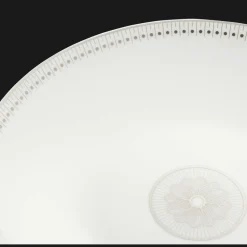 Plat rond creux en porcelaine finition Platine