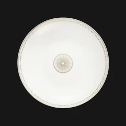Plat rond creux en porcelaine finition Or