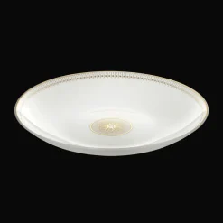 Plat rond creux en porcelaine finition Or