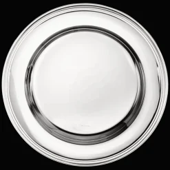 Plat rond en métal argenté