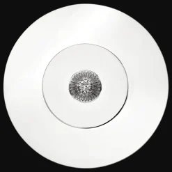 Plateau à fromage en métal argenté et verre - 35 cm