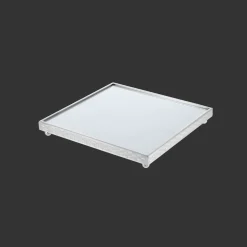 Plateau Carré en métal argenté