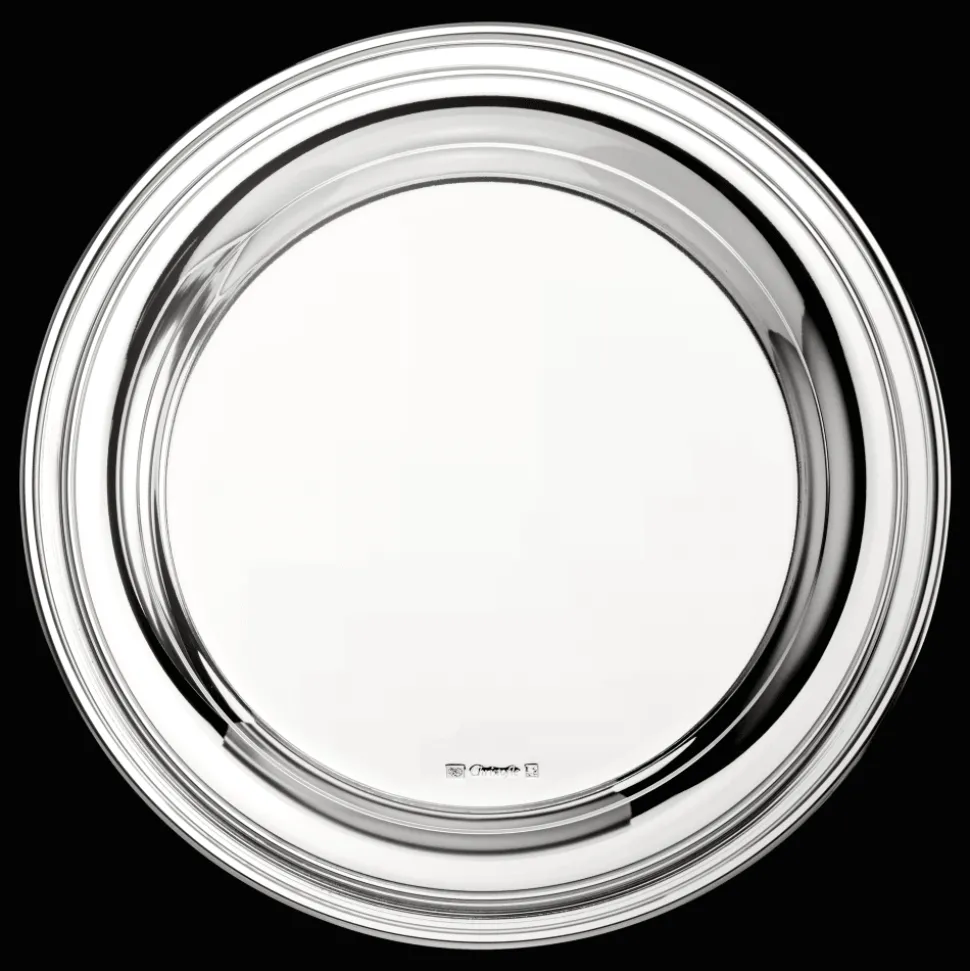 Plateau de carafe en métal argenté