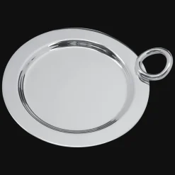 Plateau de carafe en métal argenté