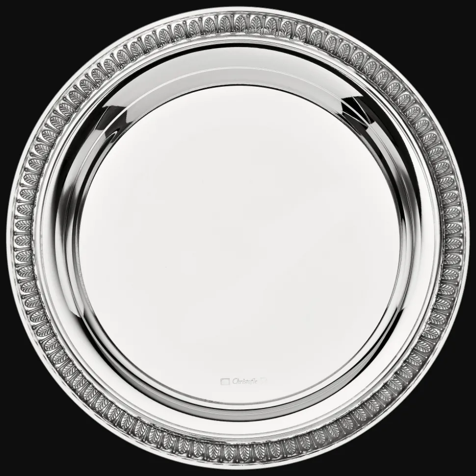 Plateau de carafe en métal argenté