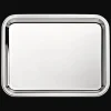 Plateau rectangulaire en métal argenté - 36 x 28 cm