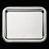 Plateau rectangulaire en métal argenté - 20 x 16 cm