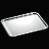 Plateau rectangulaire en métal argenté - 36 x 28 cm